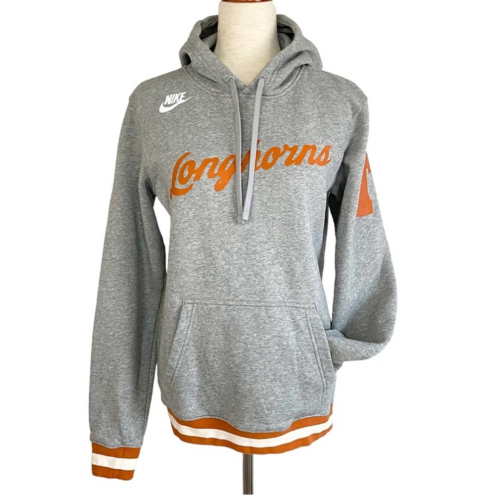 Nike Gray and Orange Longhorns Hoodie Sweatshirt